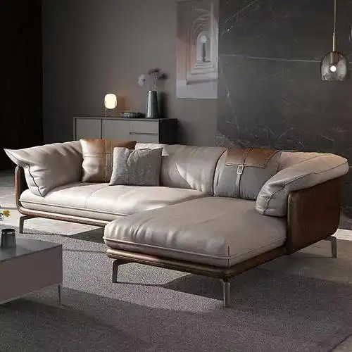 意式真皮皮沙发客厅北欧简约现代轻奢头层牛皮小户型羽绒三人组合