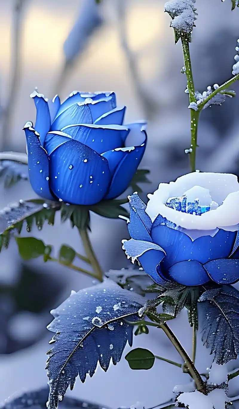 雪中蓝玫瑰