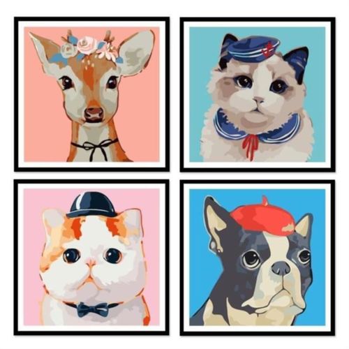 初中生时尚手工油彩画中学生手绘个性友情风景小学生数学数字实用