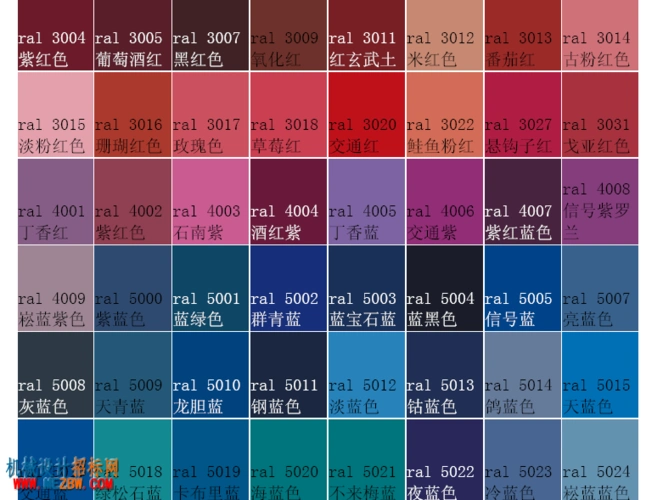 ral色卡电子版色号