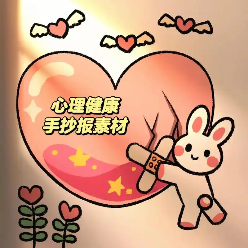 画了一个心理健康的手抄报素材#简笔画教程 #画画过程 #心理 - 抖音