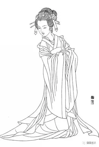 白描人物勾线技法,真真走心的好教材.