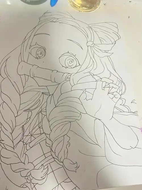 鬼灭之刃祢豆子马克笔加彩铅