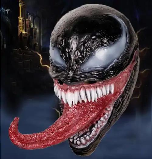 毒液蜘蛛侠cosplay 复仇者联盟 毒液乳胶面具 电影人物头套-阿里巴巴