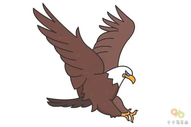 鹰空简笔画老鹰简笔画怎么画老鹰简笔画简单展翅高飞的雄鹰的简笔画