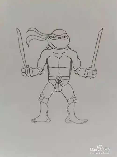 卡通人物忍者神龟简笔画