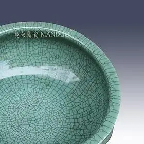 景德镇古典开片陶瓷瓷器水浅哥窑开片陶瓷养鱼缸文化书房笔洗