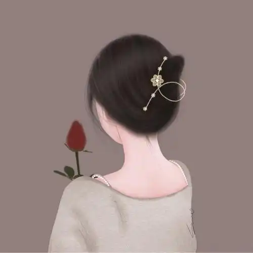 超美超温柔的手绘女生背影头像手绘女生背影头像