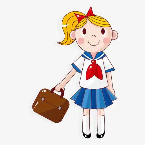 卡通手绘可爱小女孩素材