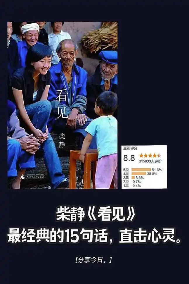 柴静《看见》,最经典的15句话,直击心灵.有些笑容的背后是咬 - 抖音