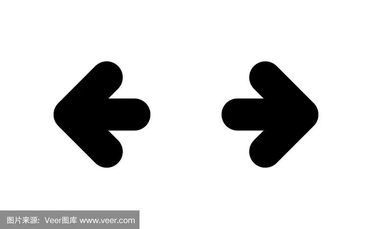 箭头向左和向右.黑色的箭头图标.箭头符号.矢量箭头图标