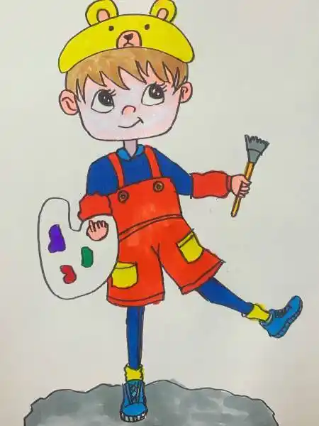 简单动漫人物画画的小男孩小朋友们练起来吧