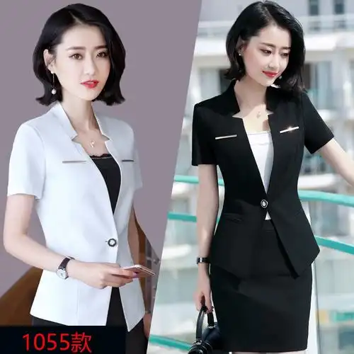 经理职业套装女夏装西装短袖气质酒店工作服女前台工作装外套薄款