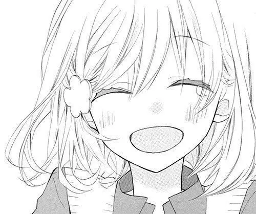 动漫女生头像 黑白 笑 可爱