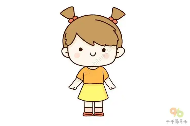 卡通小女孩简笔画简单