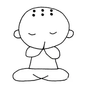 小和尚打坐简笔画图片