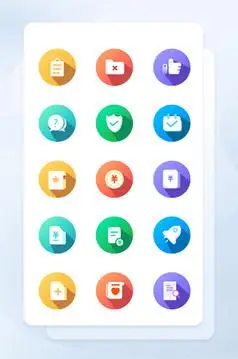 简约彩色渐变商务图标ui手机主题矢量