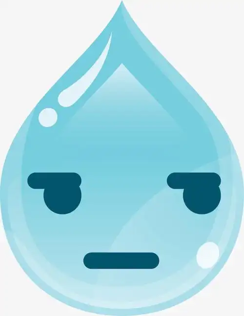 呆萌卡通蓝色水滴