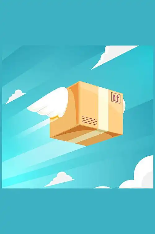 简约飞来的快递矢量素材