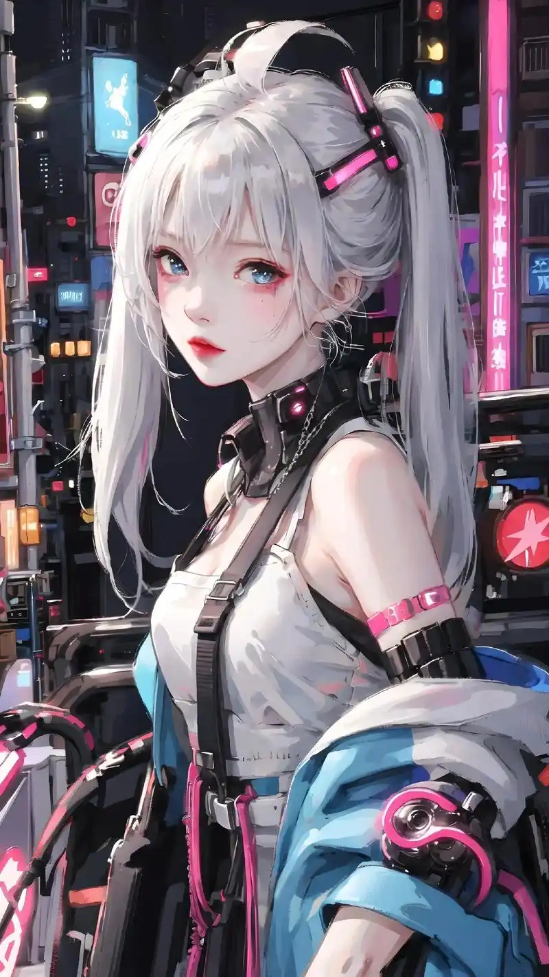 每日送一图00#ai绘画 #二次元 #科技感 #动漫女头 # - 抖音