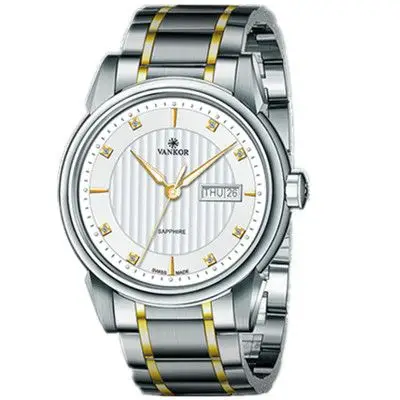 瑞士 凡高手表 vankor 钨钢 日历 石英女表 v.855.92.31.pvw 正品