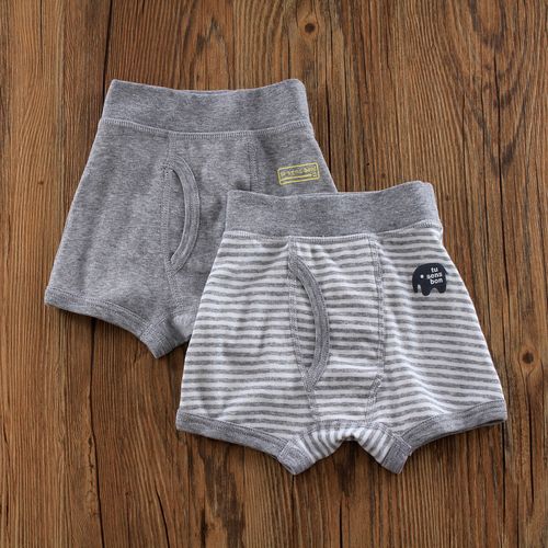 两条装儿童内裤男童平角裤纯棉日系男孩学生短裤平口裤宝宝四角裤