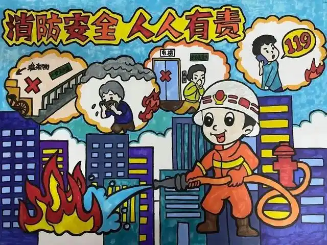一二年级消防绘画(三年级消防绘画)-江湖救急网
