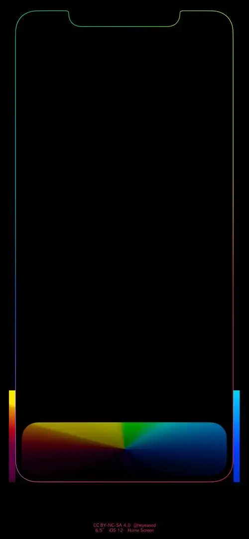 xs max壁纸,包括炫彩dock栏壁纸(多彩色)和 发光边框(黑色)两种系列