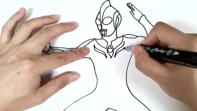 一起画高斯奥特曼,温柔的光之巨人,一个会治愈小怪兽的奥特曼