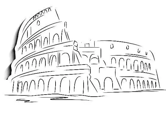 儿童简笔画古罗马角斗场斗兽场的简单画法