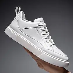 stsat星期六2022秋季新款男士透气真皮板鞋小白鞋运动休闲鞋