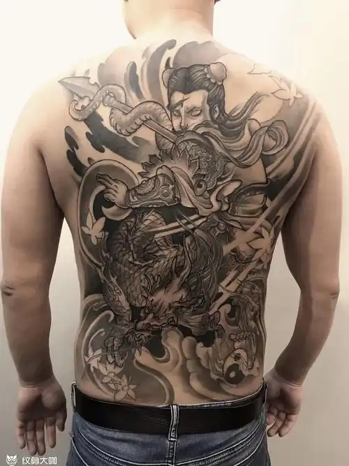 满背哪吒_纹身图案手稿图片_树林的纹身作品集