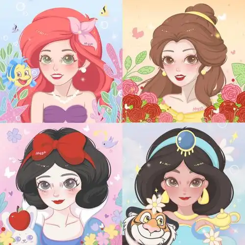 卡通公主头像迪斯尼公主头像合集来咯
