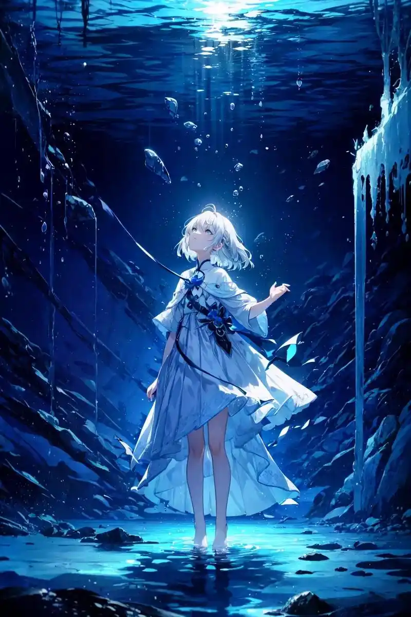 水底世界 #动漫少女 #手机锁屏 #海底世界 #二次元 #白 - 抖音