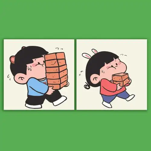 原创可爱情侣头像壁纸搬砖