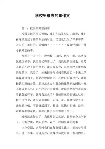 学校里难忘的事作文