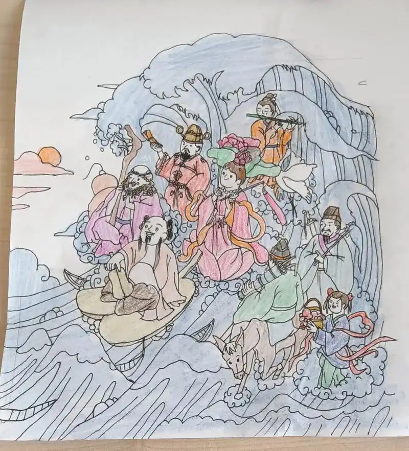 完成啦! 八仙过海手抄报