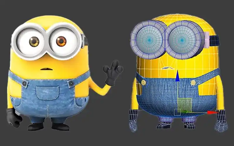 【3d建模全流程教学】零基础"小黄人"模型建模,3dmax卡通人物建模案例