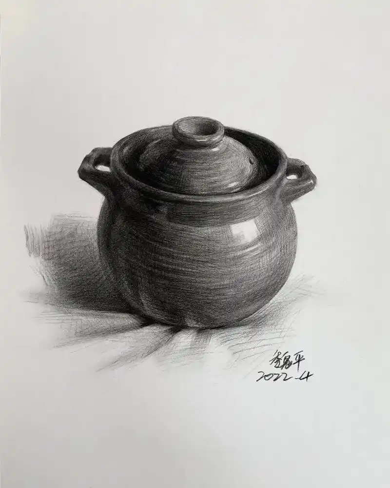 陶罐|步骤图解析.本文共8张步骤图 内容从起形到塑造 #素描 - 抖音