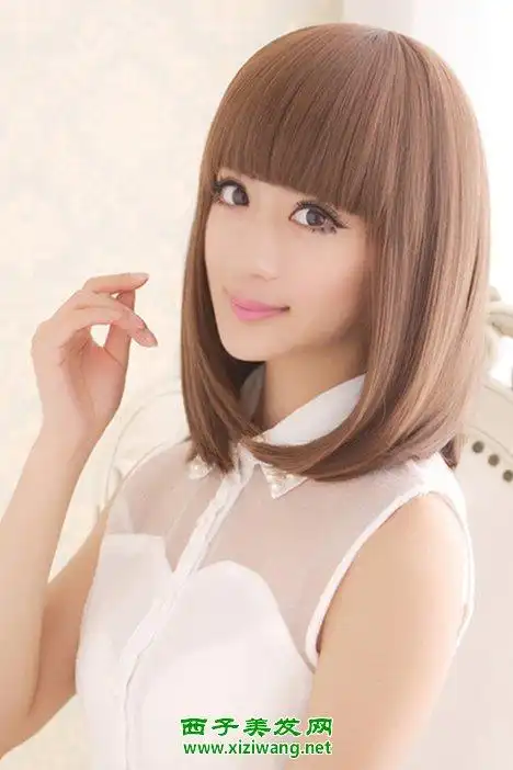 长发波波头直发发型