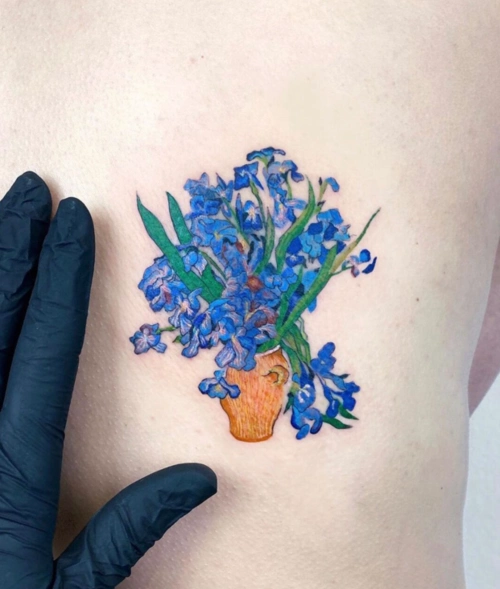 鸢尾花纹身图案大全鸢尾花纹身有什么寓意5