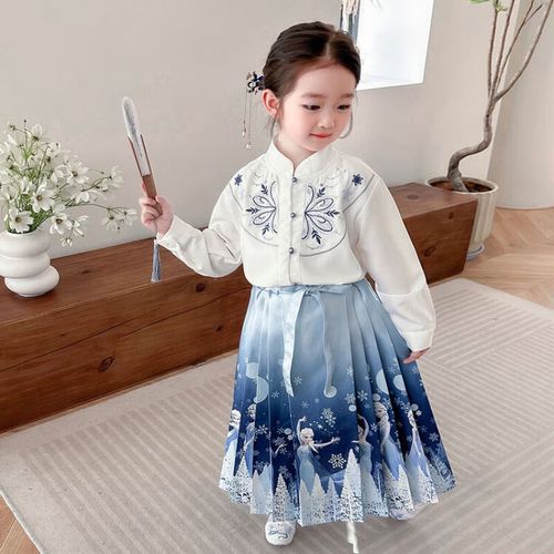 duckkids女童夏季套装2024新款中国风傣族民族风可爱女宝宝两件套中小