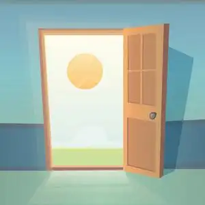 开着的门图图片