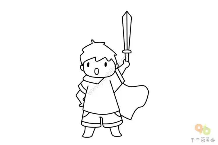 骑士小男孩简笔画