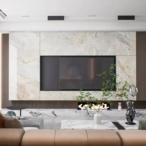 天然定制春暖花开奢石简约轻奢大理石背景画电视沙发背景墙板材