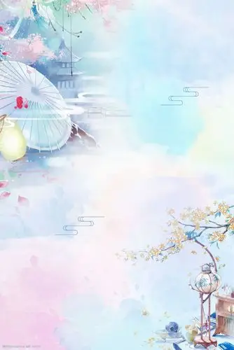 古风淡雅文艺白露山水背景