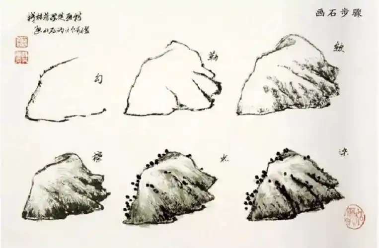 国画山石六步骤