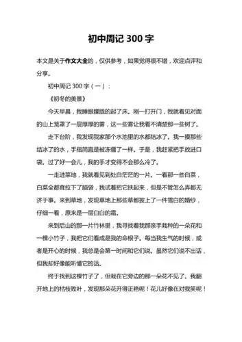 初中周记300字