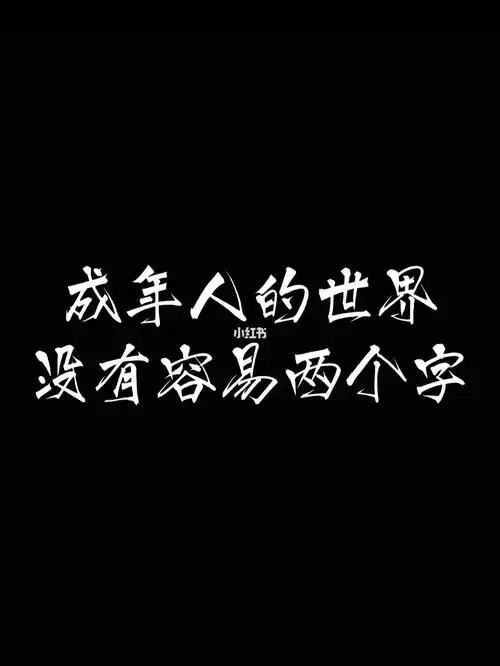 成年人的世界没有容易两个字