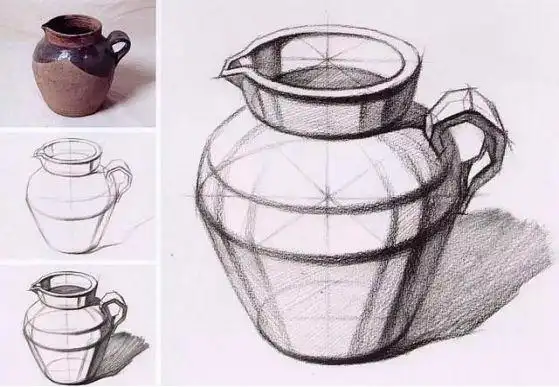 单个静物的结构素描练习